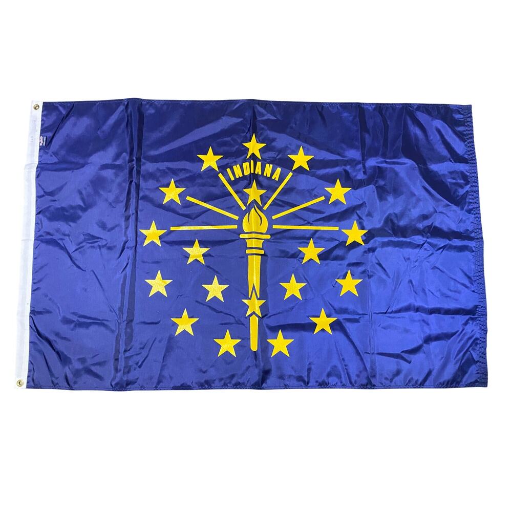 Indiana State Flag 3x5 Nylon Brass Grommets Made in USA Flag Source
